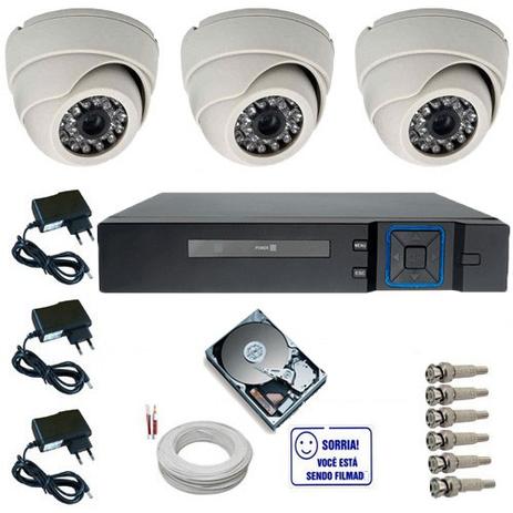 Kit de Monitoramento 3 Câmeras Dome Infravermelho Analógicas 1000 linhas DVR 4 Canais - Power Menor preço em Kit de Monitoramento 3 Câmeras Dome Infravermelho Analógicas 1000 linhas DVR 4 Canais - Power