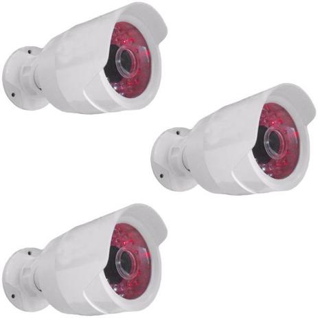 Kit de Monitoramento com 3 Câmeras Falsas Bullet com Infravermelho - Power Menor preço em Kit de Monitoramento com 3 Câmeras Falsas Bullet com Infravermelho - Power