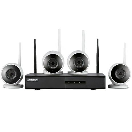 Kit de Monitoramento NVR 4B Wi-fi - 4 Câmeras Bullet, 1 NVR Wi-fi com HD 1TB - Hikvision Menor preço em Kit de Monitoramento NVR 4B Wi-fi - 4 Câmeras Bullet, 1 NVR Wi-fi com HD 1TB - Hikvision