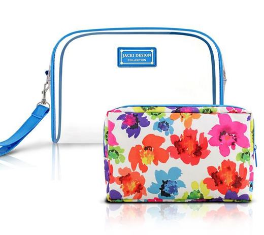 Kit de Necessaire de 2 Pçs AQUARELA Jacki Design AZUL Menor preço em Kit de Necessaire de 2 Pçs AQUARELA Jacki Design AZUL