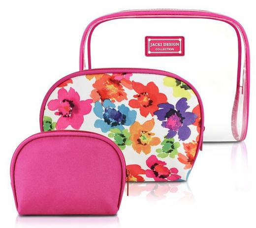 Kit de Necessaire de 3 Pçs AQUARELA Jacki Design PINK Menor preço em Kit de Necessaire de 3 Pçs AQUARELA Jacki Design PINK