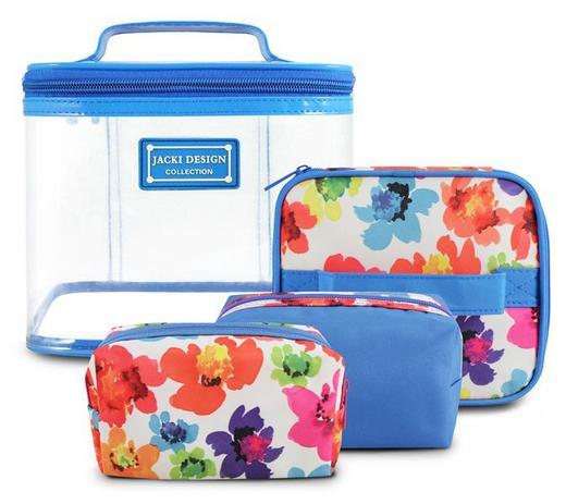 Kit de Necessaire de 4 Pçs AQUARELA Jacki Design AZUL Menor preço em Kit de Necessaire de 4 Pçs AQUARELA Jacki Design AZUL