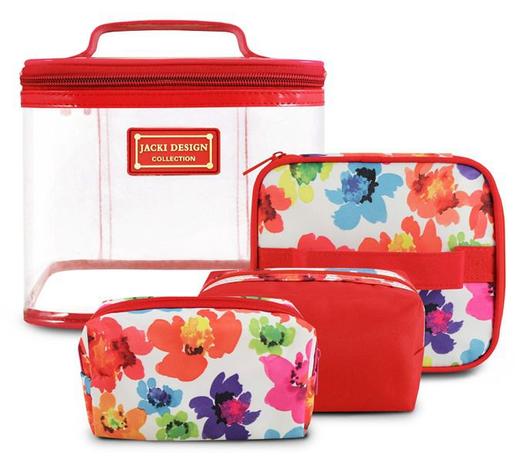 Kit de Necessaire de 4 Pçs AQUARELA Jacki Design VERMELHO Menor preço em Kit de Necessaire de 4 Pçs AQUARELA Jacki Design VERMELHO