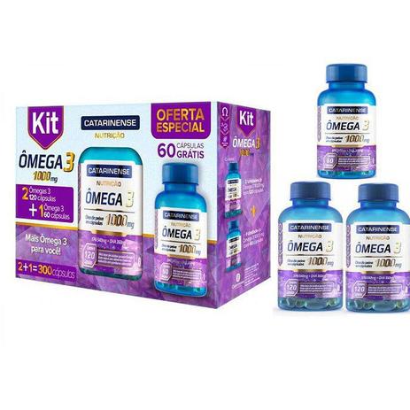 Kit de Omega 3 1000mg 300 Cápsulas Catarinense - NoBrand é boa?