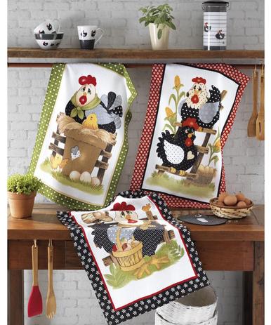 Kit de Pano de Prato 3 peças Felpudo Estampado Dohler Menor preço em Kit de Pano de Prato 3 peças Felpudo Estampado Dohler