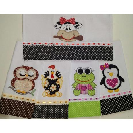 Kit de Panos de Prato com 05 Peças 70cm x 46cm cada Bordado - Zoo - Ingrid bordados é boa?