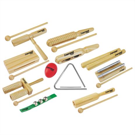 Kit De Percussão Infantil Liverpool KIT INF03 11 Peças Natural Menor preço em Kit De Percussão Infantil Liverpool KIT INF03 11 Peças Natural