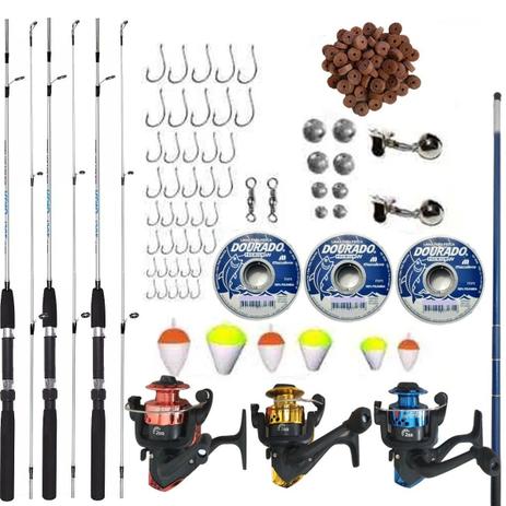 Kit De Pesca Completo 3 Vara 3 Molinete Telescopica + Itens - Xingu Menor preço em Kit De Pesca Completo 3 Vara 3 Molinete Telescopica + Itens - Xingu
