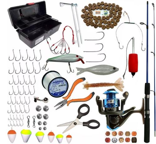 Imagem de Kit De Pesca Completo Vara Molinete Maleta Isca Ideal