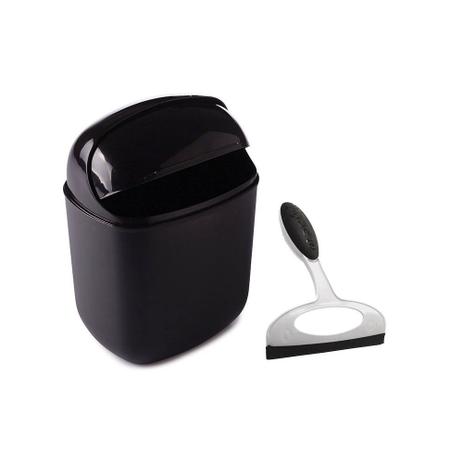 Kit de Pia Lixeira 5 litros e Rodinho Plástico Preto 2 peças - Plasutil Menor preço em Kit de Pia Lixeira 5 litros e Rodinho Plástico Preto 2 peças - Plasutil