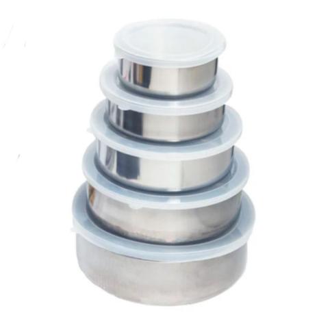 Kit de Pote Inox com Tampa Plástica 5 Peças - D0182 - DOLCE HOME é ruim? Kit de Pote Inox com Tampa Plástica 5 Peças - D0182 - DOLCE HOME é boa?