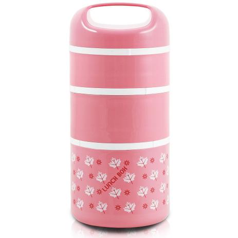Kit de Potes de Marmita - 3 Peças - Rosa - Jacki Design Menor preço em Kit de Potes de Marmita - 3 Peças - Rosa - Jacki Design