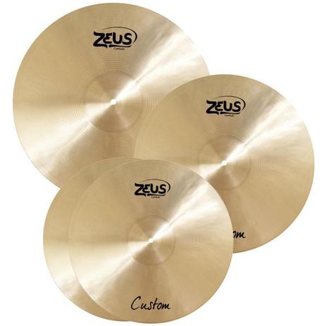 Kit de Pratos Zeus Custom Set C 14” 16” 20” Menor preço em Kit de Pratos Zeus Custom Set C 14” 16” 20”