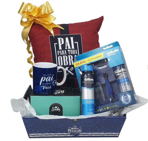 Kit de presente para dia dos pais cesta com Gillette Mach 3 - Sude é boa?