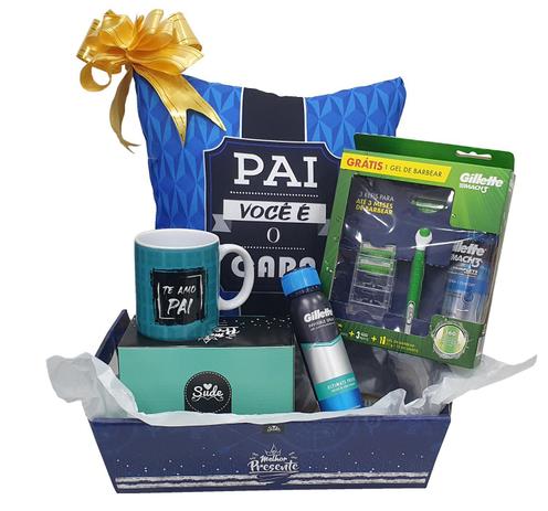 Kit de presente para dia dos pais cesta com Gillette Mach 3 - Sude é boa?