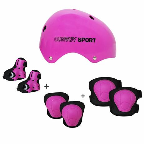 Kit de Proteção Completo p/Patins, Bike e Skate Infantil feminina Tam. P (5 a 6 anos) - Yins Menor preço em Kit de Proteção Completo p/Patins, Bike e Skate Infantil feminina Tam. P (5 a 6 anos) - Yins