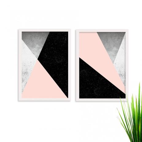 Kit de Quadros Decorativos 2 Peças Abstrato Los Quadros Branco Menor preço em Kit de Quadros Decorativos 2 Peças Abstrato Los Quadros Branco
