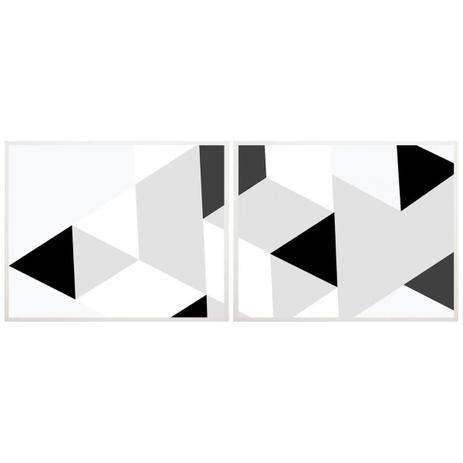Kit de Quadros Decorativos com Moldura Branca Arte Geométrica Kit com 2 Quadros de 78x63cm - Decore pronto Menor preço em Kit de Quadros Decorativos com Moldura Branca Arte Geométrica Kit com 2 Quadros de 78x63cm - Decore pronto