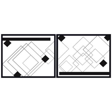 Kit de Quadros Decorativos com Moldura Preta Arte Geométrica Kit com 2 Quadros de 78x63cm - Decore pronto Menor preço em Kit de Quadros Decorativos com Moldura Preta Arte Geométrica Kit com 2 Quadros de 78x63cm - Decore pronto