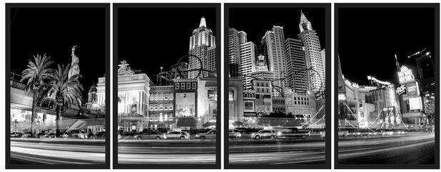 Kit de Quadros Decorativos em Preto e Branco Las Vegas Kit com 4 Quadros de 45x70cm - Decore pronto Menor preço em Kit de Quadros Decorativos em Preto e Branco Las Vegas Kit com 4 Quadros de 45x70cm - Decore pronto