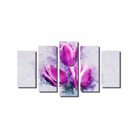Kit De Quadros Decorativos Flor Ornamental Tulipa Roxa - Kiaga Menor preço em Kit De Quadros Decorativos Flor Ornamental Tulipa Roxa - Kiaga