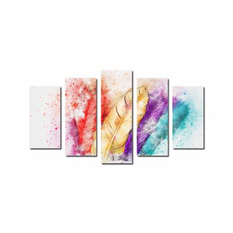 Kit De Quadros Decorativos Penas Coloridas Vibrantes - Kiaga Menor preço em Kit De Quadros Decorativos Penas Coloridas Vibrantes - Kiaga