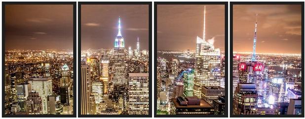 Kit de Quadros Decorativos Skyline New York Kit com 4 Quadros de 45x70cm - Decore pronto Menor preço em Kit de Quadros Decorativos Skyline New York Kit com 4 Quadros de 45x70cm - Decore pronto