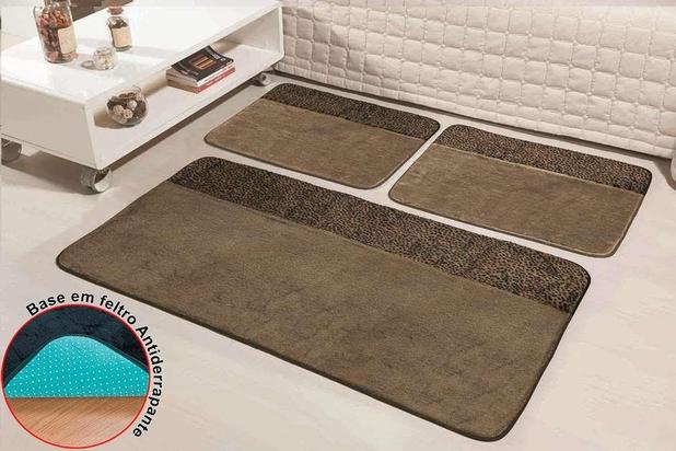 Kit De Quarto Premium 3 Pçs Safari Onça Pintada - Guga tapetes Menor preço em Kit De Quarto Premium 3 Pçs Safari Onça Pintada - Guga tapetes