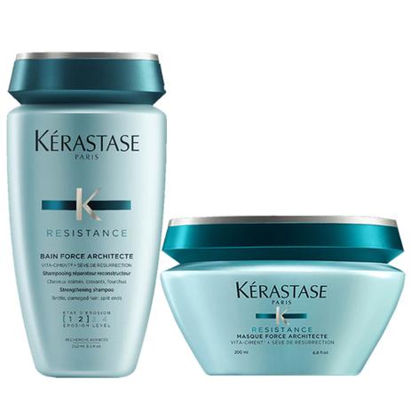 Kit de Resistência Kérastase Résistance Force Architect Shampoo 250ml + Máscara 200g Menor preço em Kit de Resistência Kérastase Résistance Force Architect Shampoo 250ml + Máscara 200g