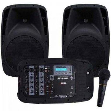Kit de Som Portátil EVO 410 USB Preto NOVIK c/ Microfone Bivolt Menor preço em Kit de Som Portátil EVO 410 USB Preto NOVIK c/ Microfone Bivolt