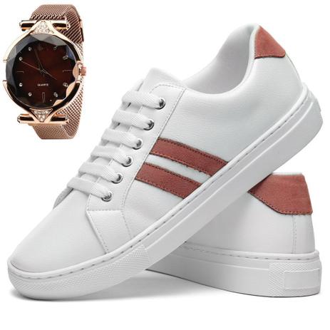 tenis branco com rose