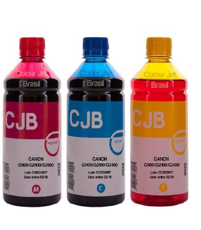 Kit De Tinta Canon Impressora Canon Gi 190 G1100 G2100 G3100 G3111 G4100 G4102 3x500ml Colourjet Brasil Refil De Tinta Magazine Luiza
