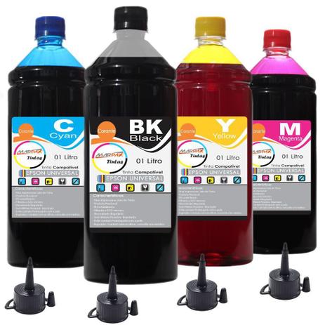 Kit de tinta Epson Compatível L355 L365 L375 L395 Marpax CMYK 04 litros Menor preço em Kit de tinta Epson Compatível L355 L365 L375 L395 Marpax CMYK 04 litros