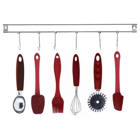 Kit de Utensílios Inox 6 Peças Plus Vinho e Suporte Inox de Parede - Yazi é boa?