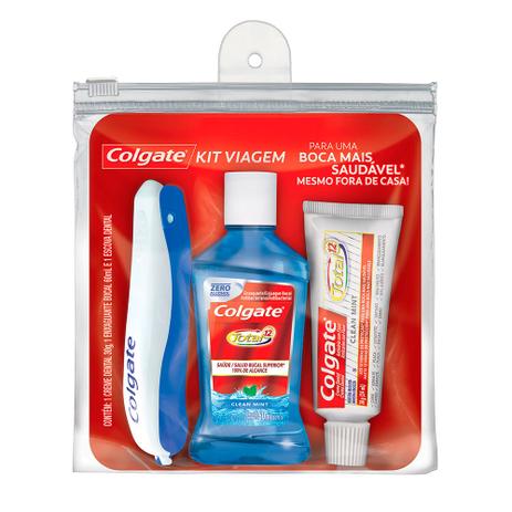 Kit De Viagem Colgate Com Escova, pasta e Enxaguante Bucal Menor preço em Kit De Viagem Colgate Com Escova, pasta e Enxaguante Bucal
