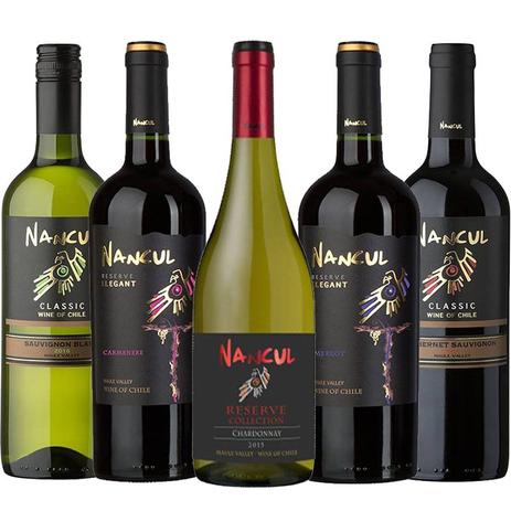 Kit de Vinhos Nancul contendo 5 Rótulos - Vinhos importados chilenos Menor preço em Kit de Vinhos Nancul contendo 5 Rótulos - Vinhos importados chilenos