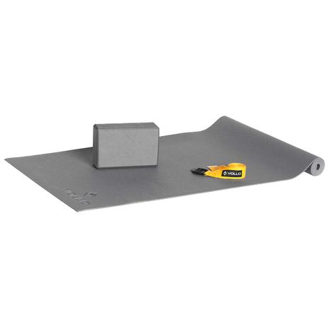 Kit de Yoga Vollo com Colchonete, Bloco e Cinta VP1077 Cinza Menor preço em Kit de Yoga Vollo com Colchonete, Bloco e Cinta VP1077 Cinza