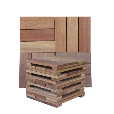 Kit Deck Modular 28cmx28cm com 20 Placas Cumarú Isabela Revestimentos Marrom Menor preço em Kit Deck Modular 28cmx28cm com 20 Placas Cumarú Isabela Revestimentos Marrom