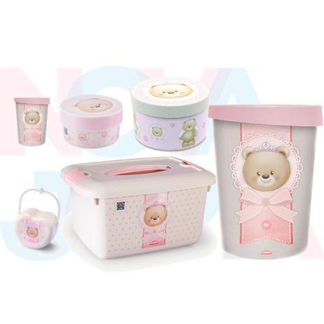 Kit Decora Quarto Do Bebe 6 Peças Ursa Ted Rosa - Plasutil Menor preço em Kit Decora Quarto Do Bebe 6 Peças Ursa Ted Rosa - Plasutil