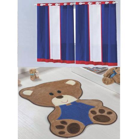 Kit Decoração Anime p/ Quarto de Menino = Cortina Colors 2 Metros + Tapete Pelúcia Bebê Urso - Azul Royal - Guga tapetes Menor preço em Kit Decoração Anime p/ Quarto de Menino = Cortina Colors 2 Metros + Tapete Pelúcia Bebê Urso - Azul Royal - Guga tapetes