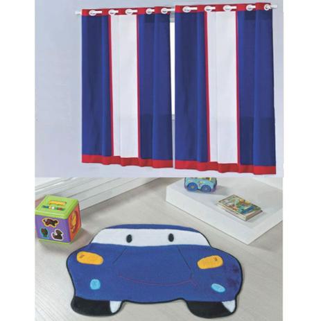 Kit Decoração Anime p/ Quarto de Menino = Cortina Colors 2 Metros + Tapete Pelúcia Carrinho - Azul Royal - Guga tapetes Menor preço em Kit Decoração Anime p/ Quarto de Menino = Cortina Colors 2 Metros + Tapete Pelúcia Carrinho - Azul Royal - Guga tapetes