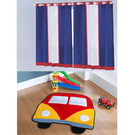 Kit Decoração Anime p/ Quarto de Menino = Cortina Colors 2 Metros + Tapete Pelúcia Kombi - Azul Vermelho - Guga tapetes Menor preço em Kit Decoração Anime p/ Quarto de Menino = Cortina Colors 2 Metros + Tapete Pelúcia Kombi - Azul Vermelho - Guga tapetes