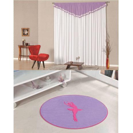 Kit Decoração Bailarina p/ Quarto Infantil = Cortina Riviera 2 Metros + Tapete Pelúcia - Lilás - Guga tapetes Menor preço em Kit Decoração Bailarina p/ Quarto Infantil = Cortina Riviera 2 Metros + Tapete Pelúcia - Lilás - Guga tapetes