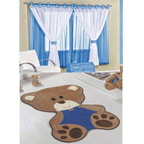 Kit Decoração Bebê Urso p/ Quarto Infantil = Cortina Juvenil 2 Metros + Tapete Pelúcia - Azul Royal - Guga tapetes Menor preço em Kit Decoração Bebê Urso p/ Quarto Infantil = Cortina Juvenil 2 Metros + Tapete Pelúcia - Azul Royal - Guga tapetes