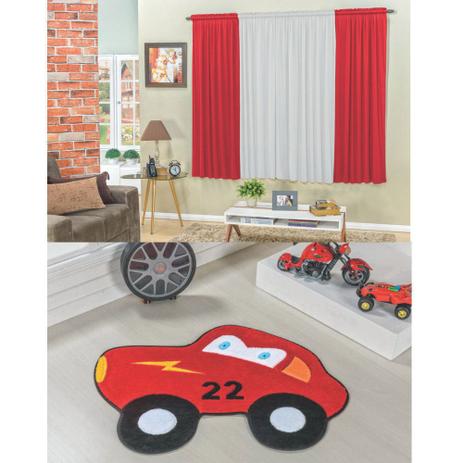 Kit Decoração Carrinho 22 p/ Quarto Infantil = Cortina 2 Metros + Tapete Pelúcia - Vermelho - Guga tapetes Menor preço em Kit Decoração Carrinho 22 p/ Quarto Infantil = Cortina 2 Metros + Tapete Pelúcia - Vermelho - Guga tapetes