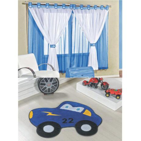 Kit Decoração Carrinho 22 p/ Quarto Infantil = Cortina Juvenil 2 Metros + Tapete Pelúcia - Azul Royal - Guga tapetes Menor preço em Kit Decoração Carrinho 22 p/ Quarto Infantil = Cortina Juvenil 2 Metros + Tapete Pelúcia - Azul Royal - Guga tapetes