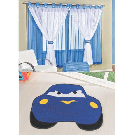 Kit Decoração Carro Furioso p/ Quarto Infantil = Cortina Juvenil 2 Metros + Tapete Pelúcia - Azul - Guga tapetes Menor preço em Kit Decoração Carro Furioso p/ Quarto Infantil = Cortina Juvenil 2 Metros + Tapete Pelúcia - Azul - Guga tapetes