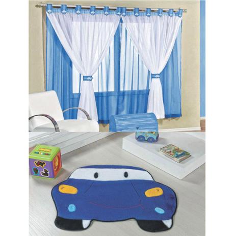 Kit Decoração Carro p/ Quarto Infantil = Cortina Juvenil 2 Metros + Tapete Pelúcia - Azul Royal - Guga Tapetes Menor preço em Kit Decoração Carro p/ Quarto Infantil = Cortina Juvenil 2 Metros + Tapete Pelúcia - Azul Royal - Guga Tapetes