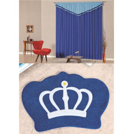 Kit Decoração Coroa Real p/ Quarto Infantil = Cortina Riviera 2 Metros + Tapete Pelúcia - Azul Royal - Guga tapetes Menor preço em Kit Decoração Coroa Real p/ Quarto Infantil = Cortina Riviera 2 Metros + Tapete Pelúcia - Azul Royal - Guga tapetes