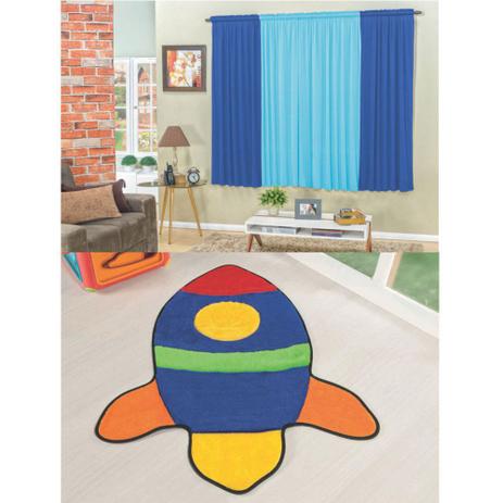 Kit Decoração Foguete p/ Quarto Infantil = Cortina 2 Metros + Tapete Pelúcia - Azul - Guga tapetes Menor preço em Kit Decoração Foguete p/ Quarto Infantil = Cortina 2 Metros + Tapete Pelúcia - Azul - Guga tapetes